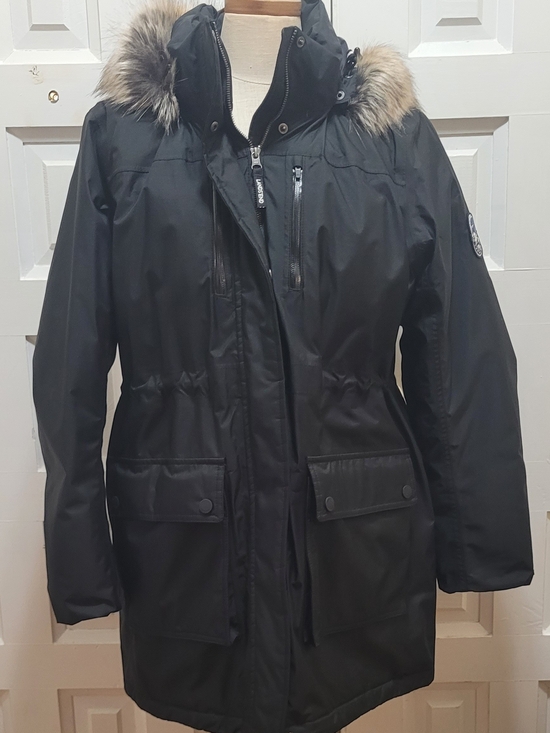 Lands' End Jackets & Blazers - Lands End Large 14-16 Black Women's Insulated Parka with Faux Fur Hood